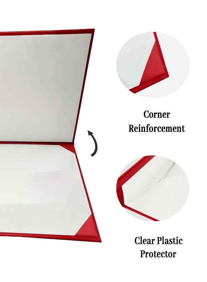 Happy Secret Diploma Cover 8.5"x 11" Diploma Holder Graduation Certificate Holders Smooth Leather (Red) - Image 4