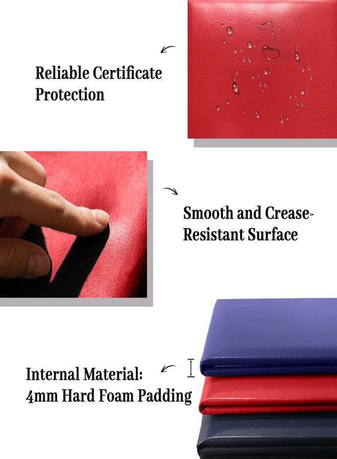 Happy Secret Diploma Cover 8.5"x 11" Diploma Holder Graduation Certificate Holders Smooth Leather (Red) - Image 3