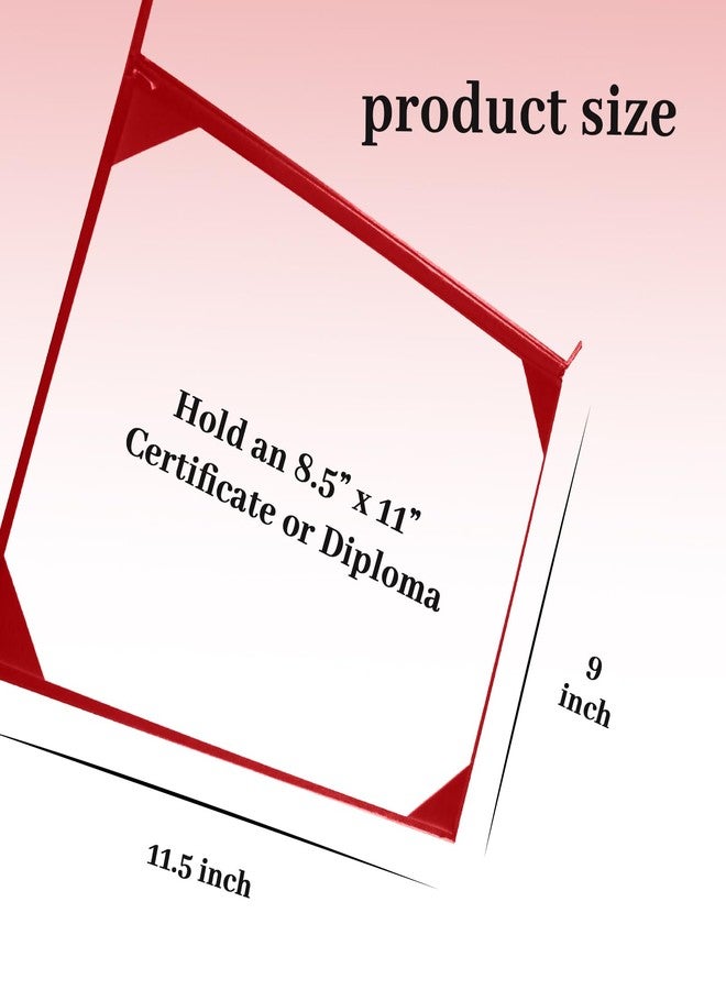 Happy Secret Diploma Cover 8.5"x 11" Diploma Holder Graduation Certificate Holders Smooth Leather (Red) - Image 2