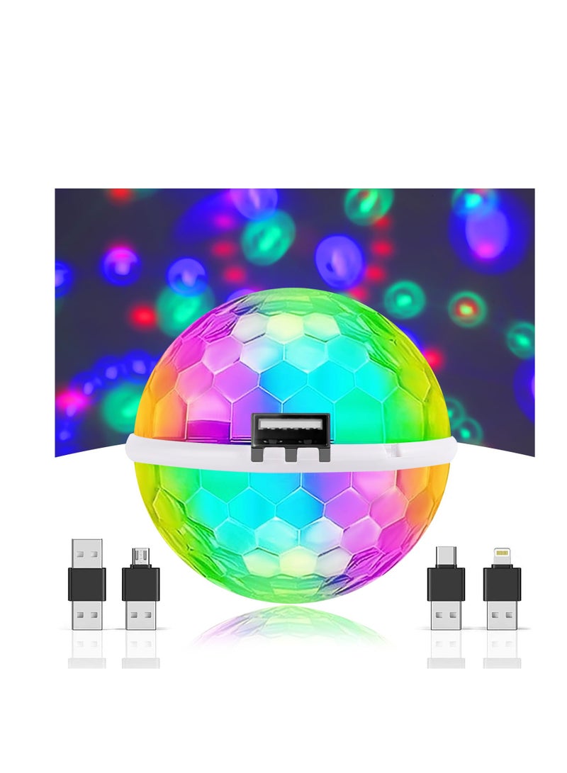 Excefore Disco Ball Light, USB Rechargeable Battery Disco Lights, DJ Disco Ball Stage Lights, Create a Festive Atmosphere for Parties, KTV, Birthday - Image 1