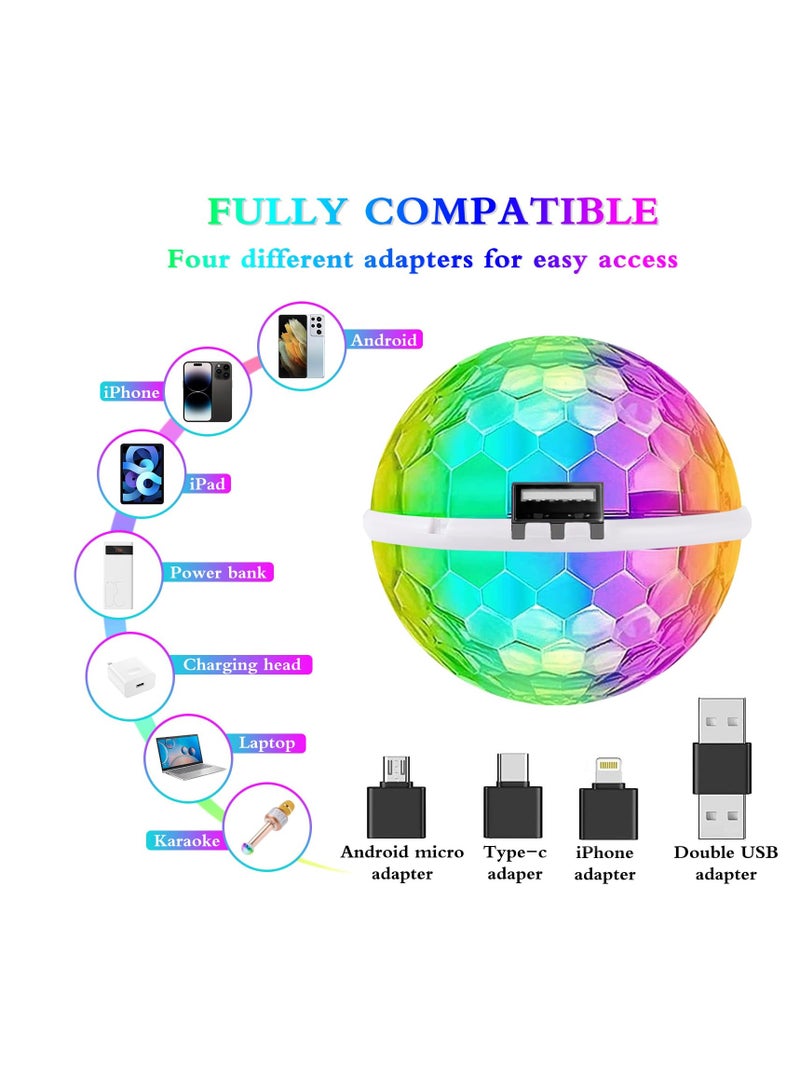 Excefore Disco Ball Light, USB Rechargeable Battery Disco Lights, DJ Disco Ball Stage Lights, Create a Festive Atmosphere for Parties, KTV, Birthday - Image 2