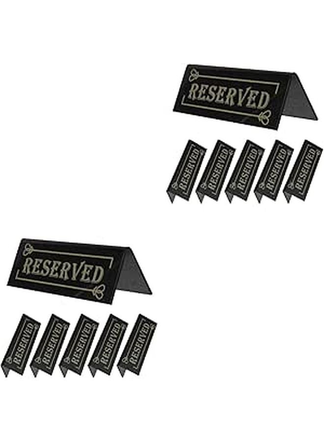 Black Acrylic Reserved Table Signs Two Sided for Wedding Reception Party Supplies 12PCS - Image 1