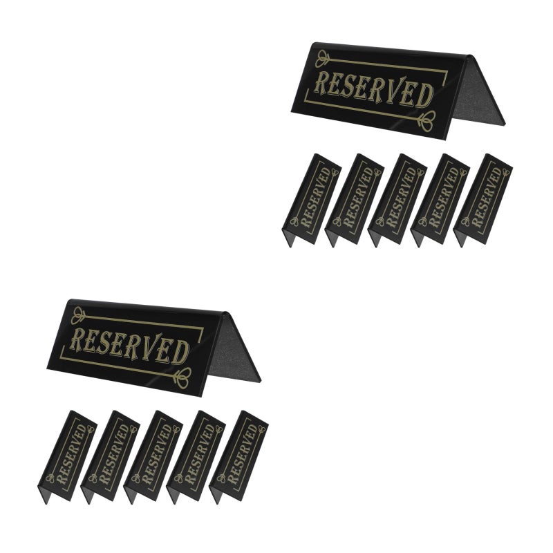 Black Acrylic Reserved Table Signs Two Sided for Wedding Reception Party Supplies 12PCS - Image 2