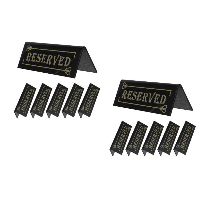 Black Acrylic Reserved Table Signs Two Sided for Wedding Reception Party Supplies 12PCS - Image 3