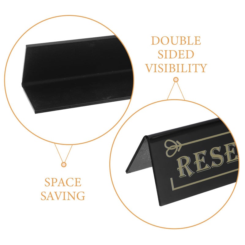Black Acrylic Reserved Table Signs Two Sided for Wedding Reception Party Supplies 12PCS - Image 5