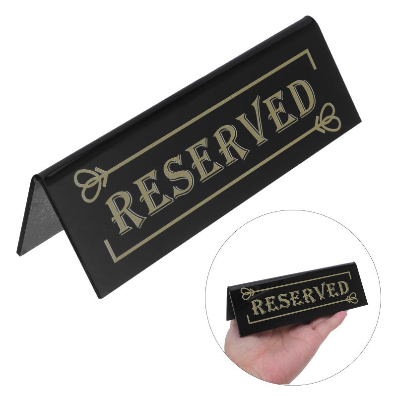Black Acrylic Reserved Table Signs Two Sided for Wedding Reception Party Supplies 12PCS - Image 4
