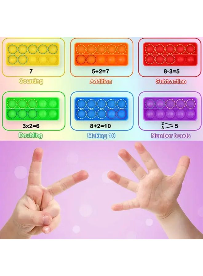 6pcs Ten Frame Math Games Numbers Counting Learning Toys Sensory Push Bubble Fidget Classroom Supplies - Image 4
