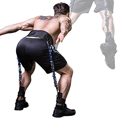 INNSTAR Vertical Jump Trainer Leg Strength Resistance Bands Set for Basketball Triple Jump Football Volleyball Training Provide, Easy to Carry, Substitute for Plyometric Jump Box (Ocean-70LB) - Image 1