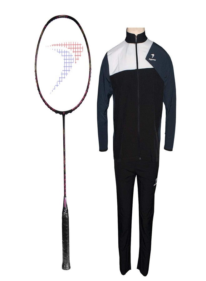 Flypower Badminton Racket Composite Comet With Tracksuit Fly Marathon White Black Size M - Image 1