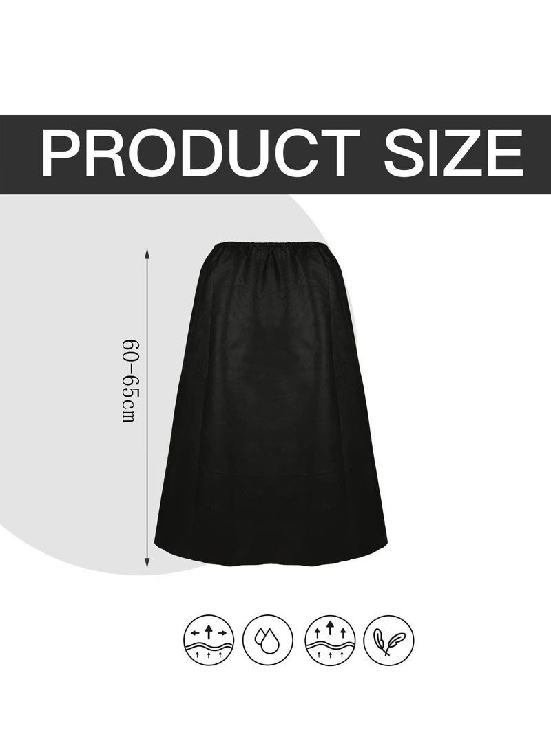 Y&D SYOSI 8 Pcs Disposable Spa Wraps for Women, Adjustable Non-Woven Bath Wrap Closure Robes Women Sweat Steaming Sauna (Black)  - Image 2