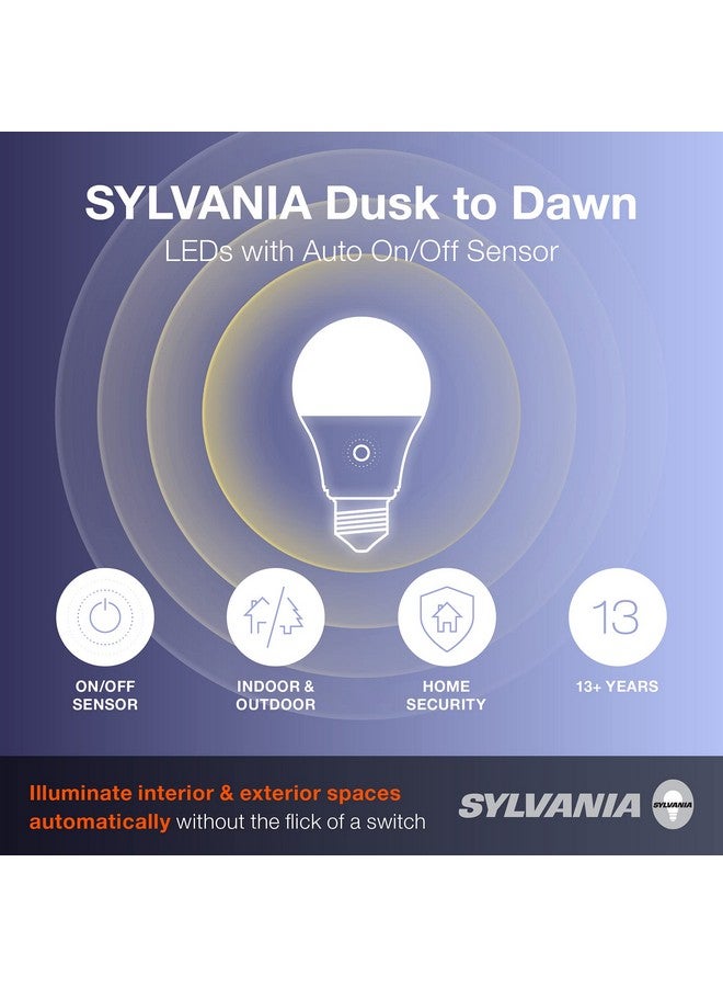LEDVANCE SYLVANIA Dusk to Dawn A19 LED Light Bulb with Auto On/Off Light Sensor, 60W=9W, 800 Lumens, 5000K, Daylight - 1 Pack (41289) - Image 3