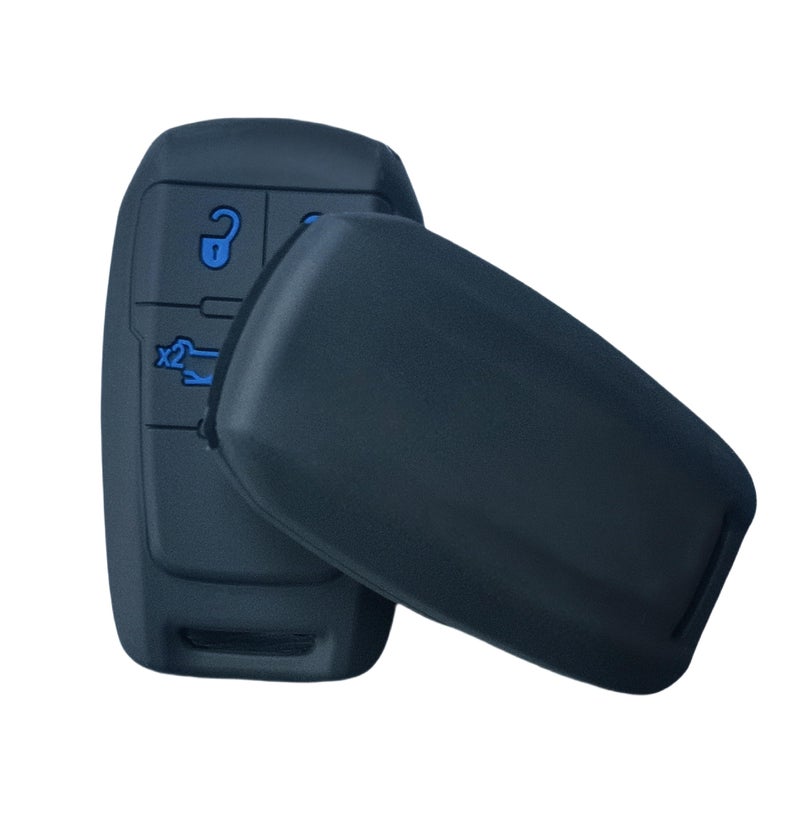 RUNZUIE 2Pcs Silicone Smart Key Fob Cover for 2019-2021 2022 2023 2024 Dodge RAM 2500 3500 5500 5 Buttons Black Red/Blue - Image 3