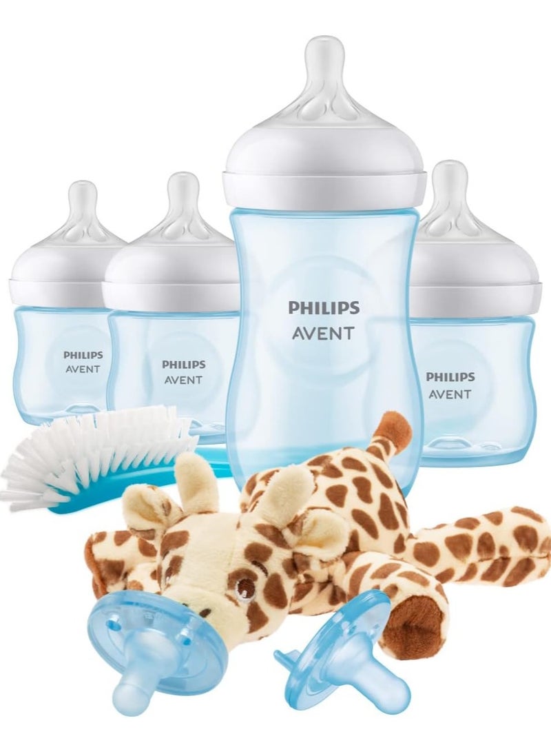 Avent Philips AVENT Natural Baby Bottle with Natural Response , Blue Baby Gift Set with Snuggle - Image 1