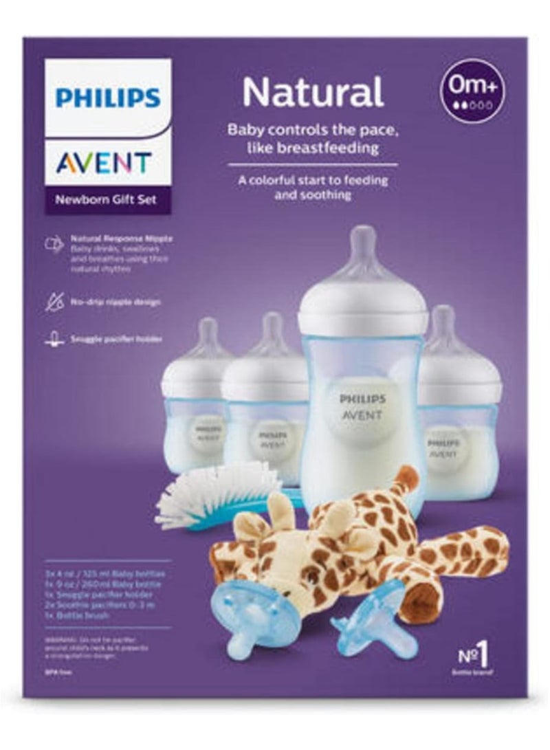 Avent Philips AVENT Natural Baby Bottle with Natural Response , Blue Baby Gift Set with Snuggle - Image 2