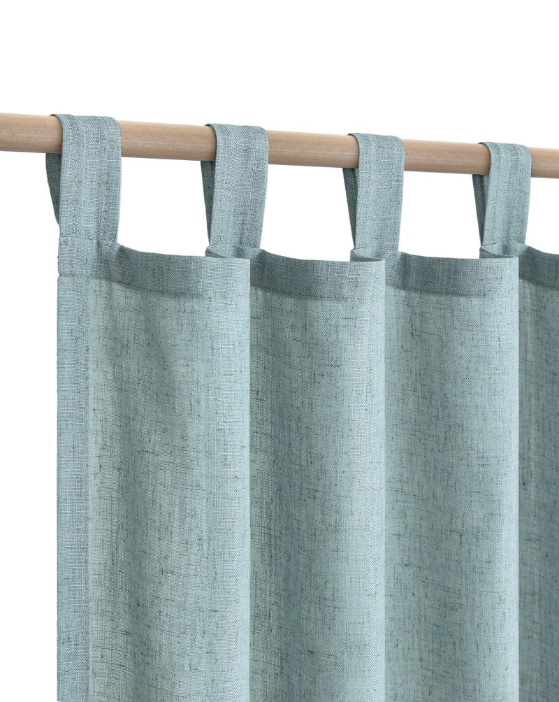 KOUFALL Summer Curtains for Living Room Set 2 Panels Set Linen Sheer Sunroom Curtains for Teen Girls BedroomLight Teal Sefoam Mint Green96 Inches Long