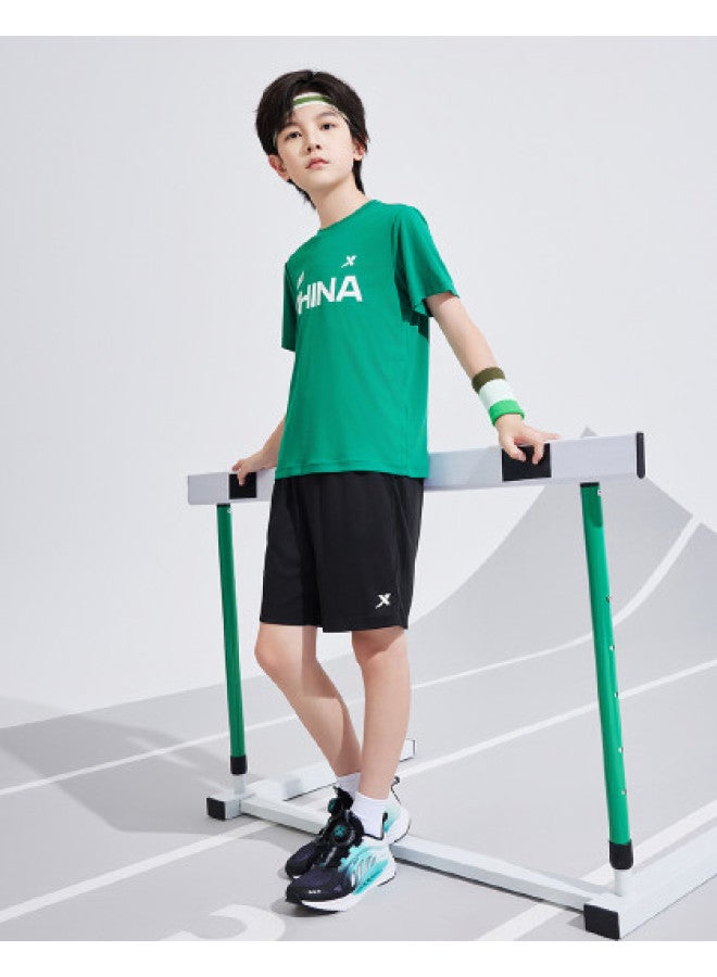 XTEP Children's Comfortable Breathable Unisex One-size 2025 New Short-sleeve Knitted Kids Wear - Image 1