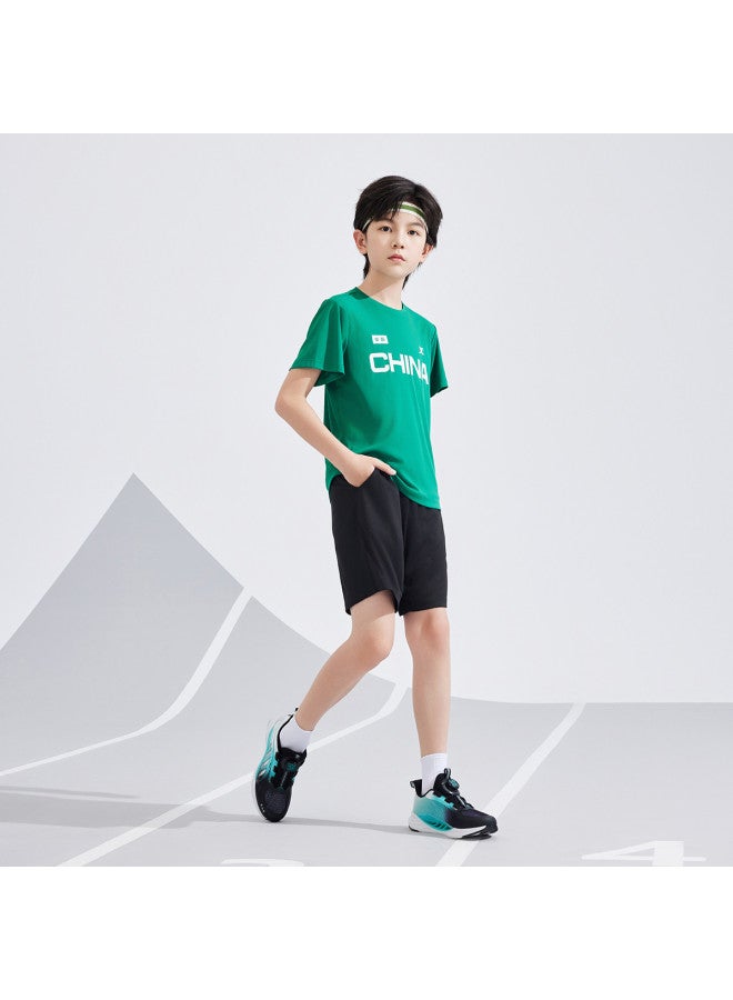 XTEP Children's Comfortable Breathable Unisex One-size 2025 New Short-sleeve Knitted Kids Wear - Image 4