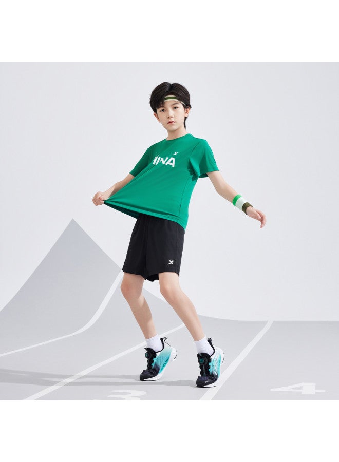 XTEP Children's Comfortable Breathable Unisex One-size 2025 New Short-sleeve Knitted Kids Wear - Image 3