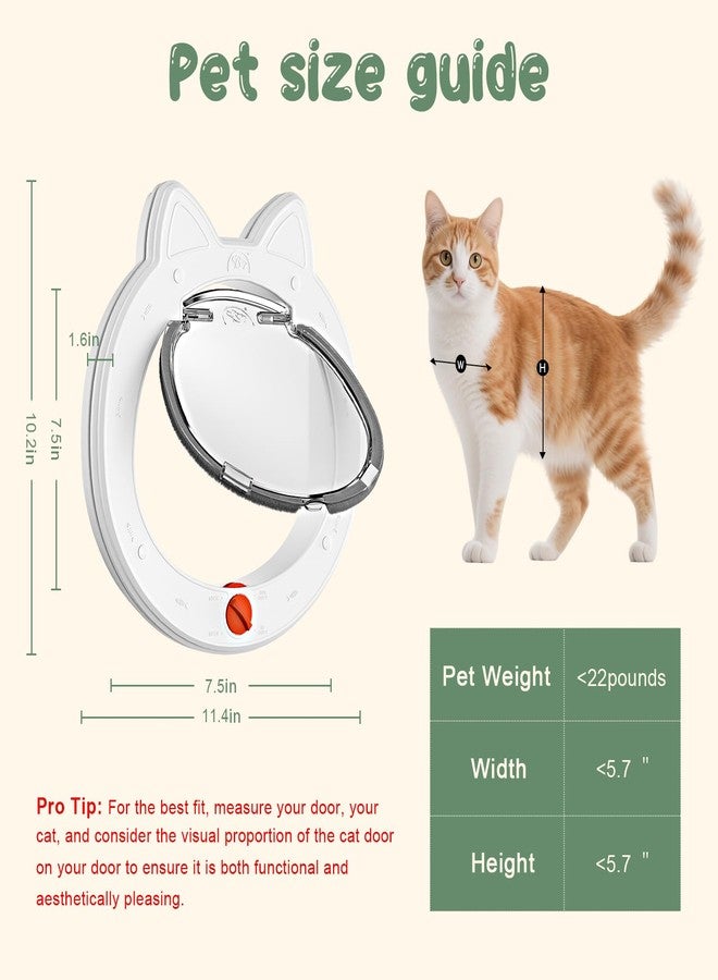 Decormax Cat Door with 4-Way Lock, Cat Door for Exterior Door with Magnetic Flap, Weatherproof Pet Door for Interior Door, White - Image 5