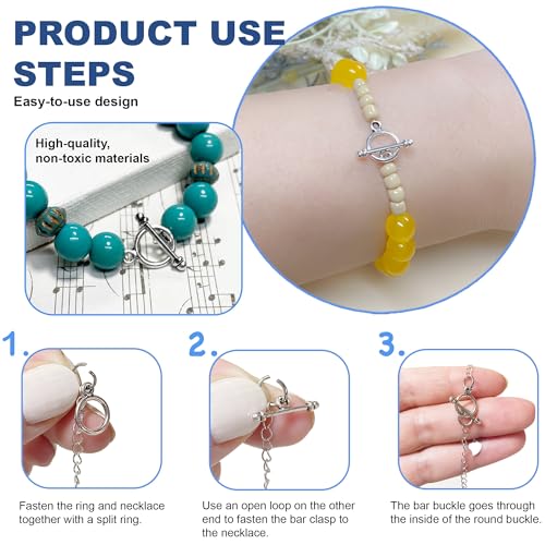 Heather's cf 130 set Toggle Jewelry Clasps Necklace Toggle Clasp Silver Toggle Clasps for Jewelry Making - Image 3