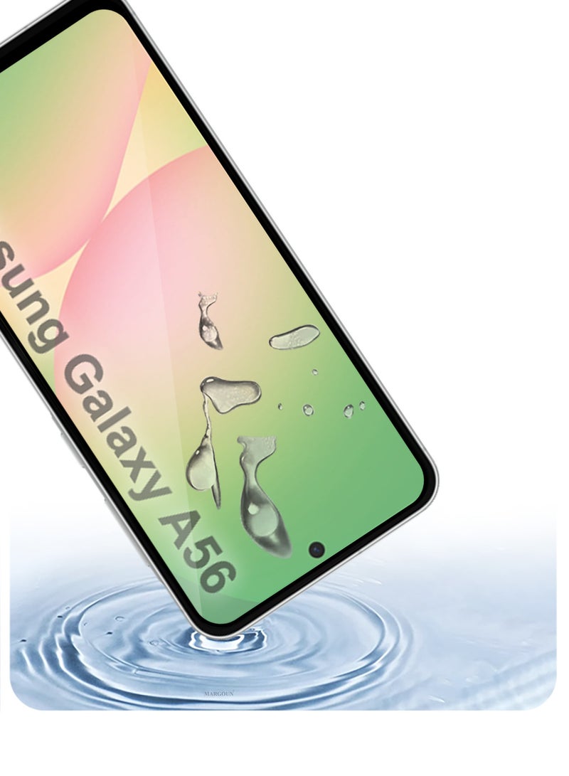3Packs Samsung Galaxy A56 Screen Protector – Full Coverage 9H Tempered Glass | HD Clarity | Anti-Fingerprint | Edge-to-Edge Fit