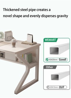 Ergonomic Large Gaming Desk, Computer Desk, C-Shaped Gaming Table, PC Gaming Workstation Home Office Desks, Space-saving, Easy to Assemble (White,140x60x75cm) - pzsku/Z42BD8B8E0AB07BDD7753Z/45/_/1727682971/3a7e28e9-96c2-421d-9eb6-626e9c5375dd