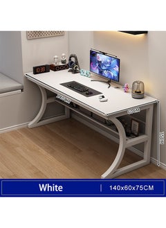 Ergonomic Large Gaming Desk, Computer Desk, C-Shaped Gaming Table, PC Gaming Workstation Home Office Desks, Space-saving, Easy to Assemble (White,140x60x75cm) - pzsku/Z42BD8B8E0AB07BDD7753Z/45/_/1727682991/f45b9ee9-b96d-42e3-8e29-448d02b7d9d6