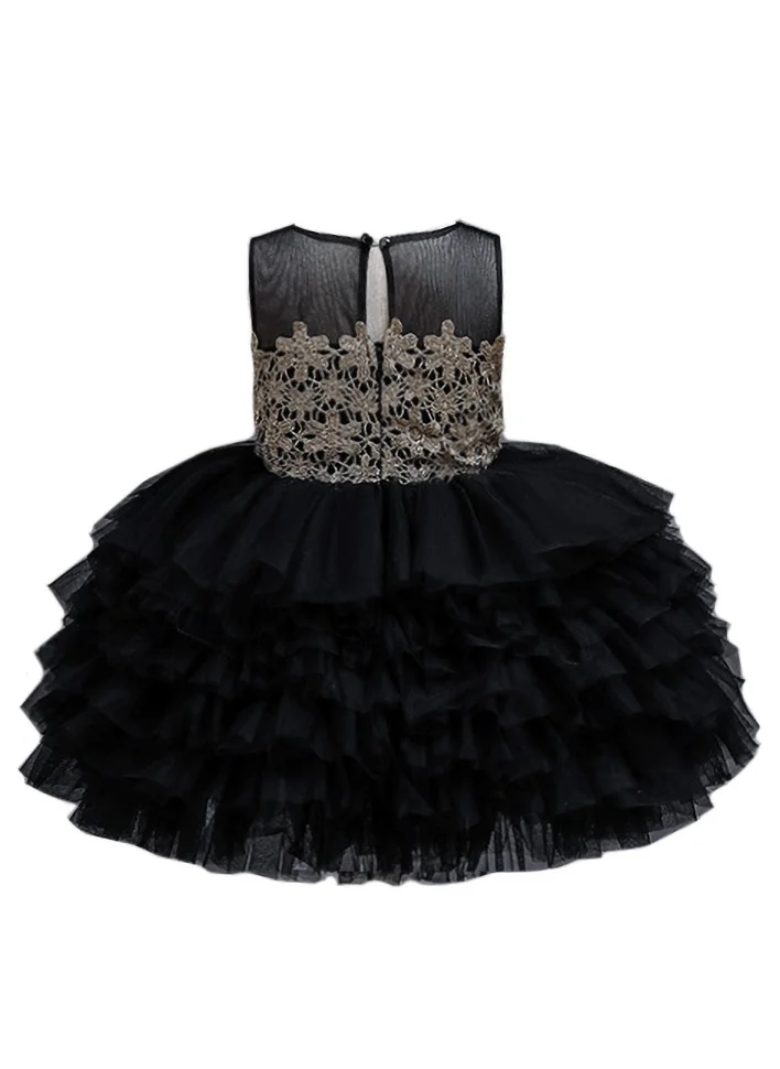دىدانيالا Birthday Dress For Baby Girl Tutu Dress Lace - Black
