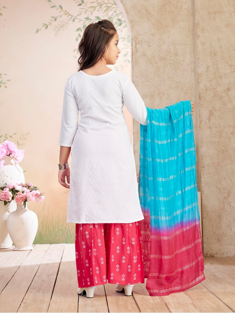 aarikka Aarika Girls Casual Wear White Colour Solid Cotton Blend Kurti-(8-15 Years)-(KURTI-TR-K-1067-WHITE-36) - Image 4