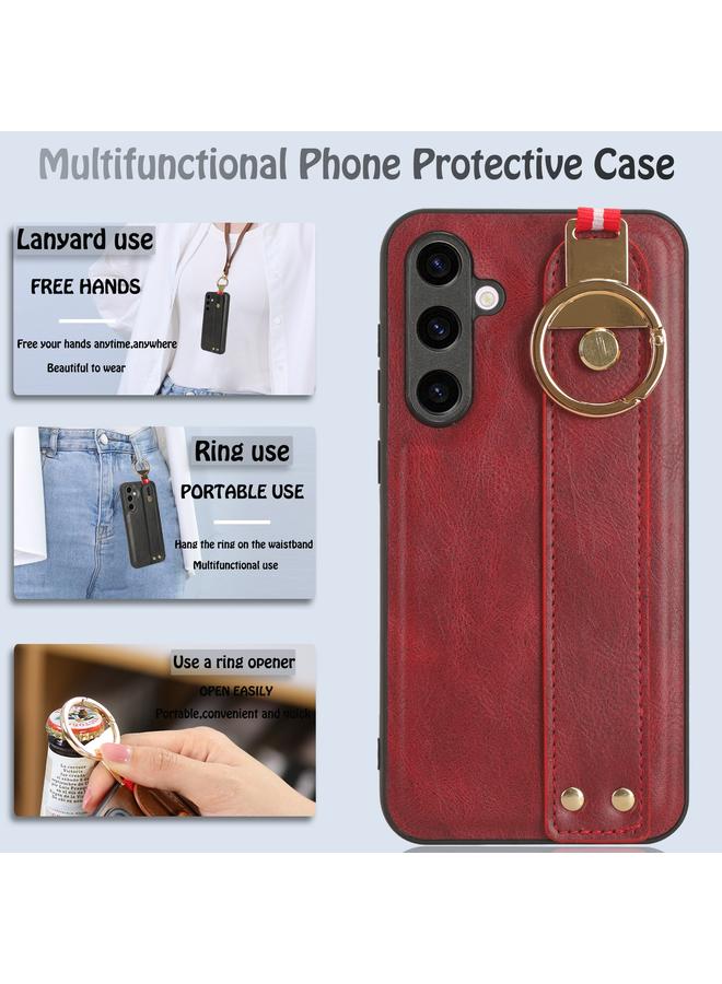 اس-توب جراب خلفي من الجلد لهاتف Samsung Galaxy S23 FE 5G مع سوار معصم - Image 5