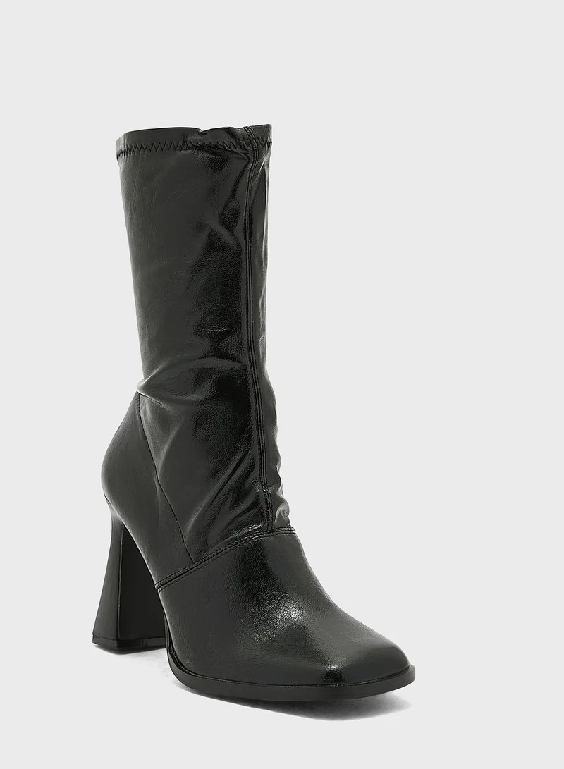 TOPSHOP Hattie Flared Heel Boots