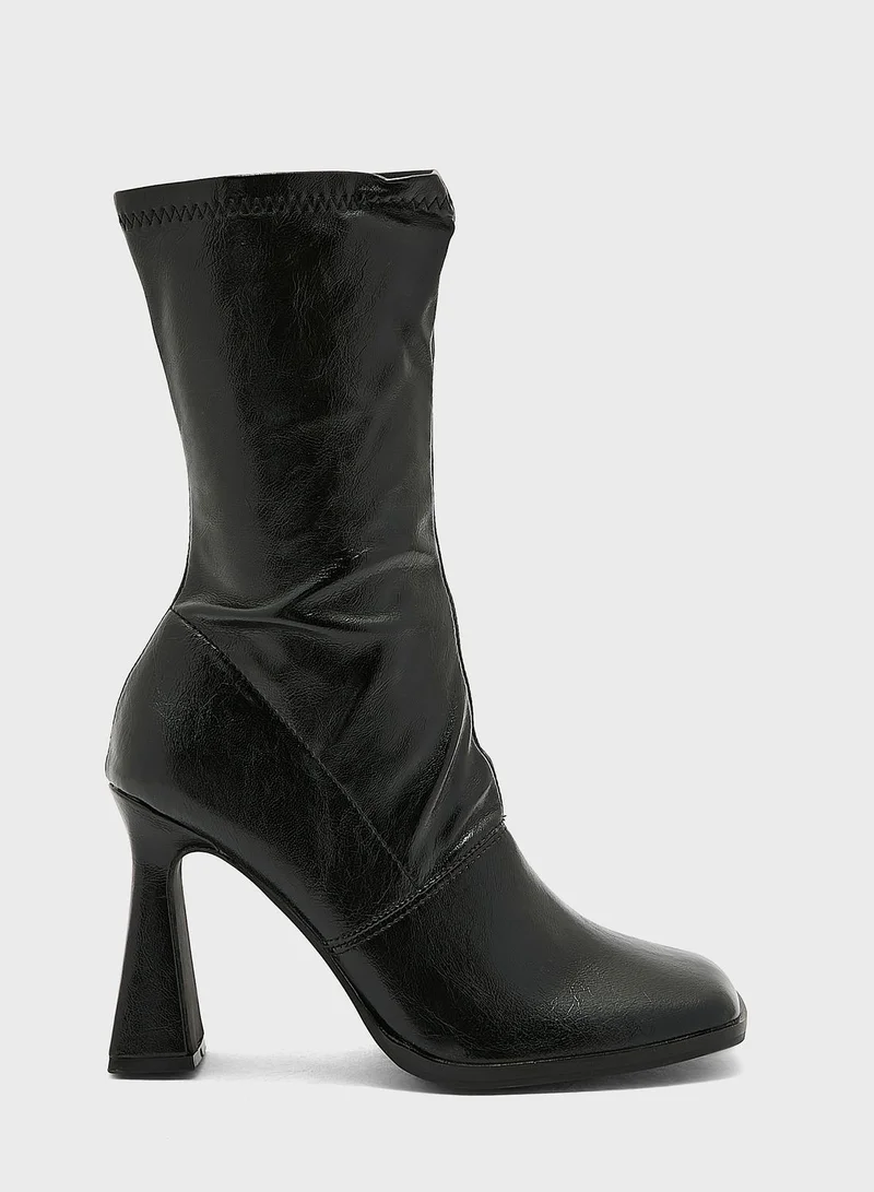 TOPSHOP Hattie Flared Heel Boots