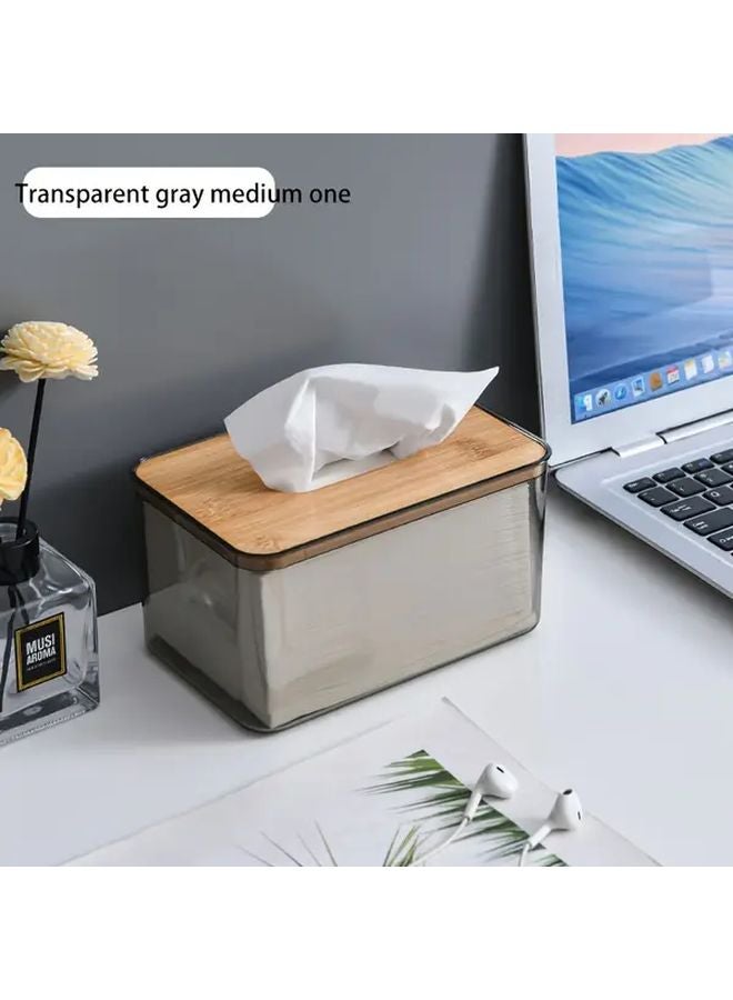 حامل علبة المناديل الحديث المتوسط الشفاف مع غطاء وقاعدة لتخزين ورق الحمام - Image 4