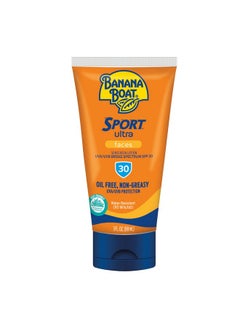 Banana Boat Sport Ultra Spf 30 Face Sunscreen Lotion 3Oz ; Travel Size Face Sunscreen Spf 30 Daily Face Sunscreen Banana Boat Sunscreen Spf 30 Lotion Oxybenzone Free Sunscreen Spf 30 3Oz