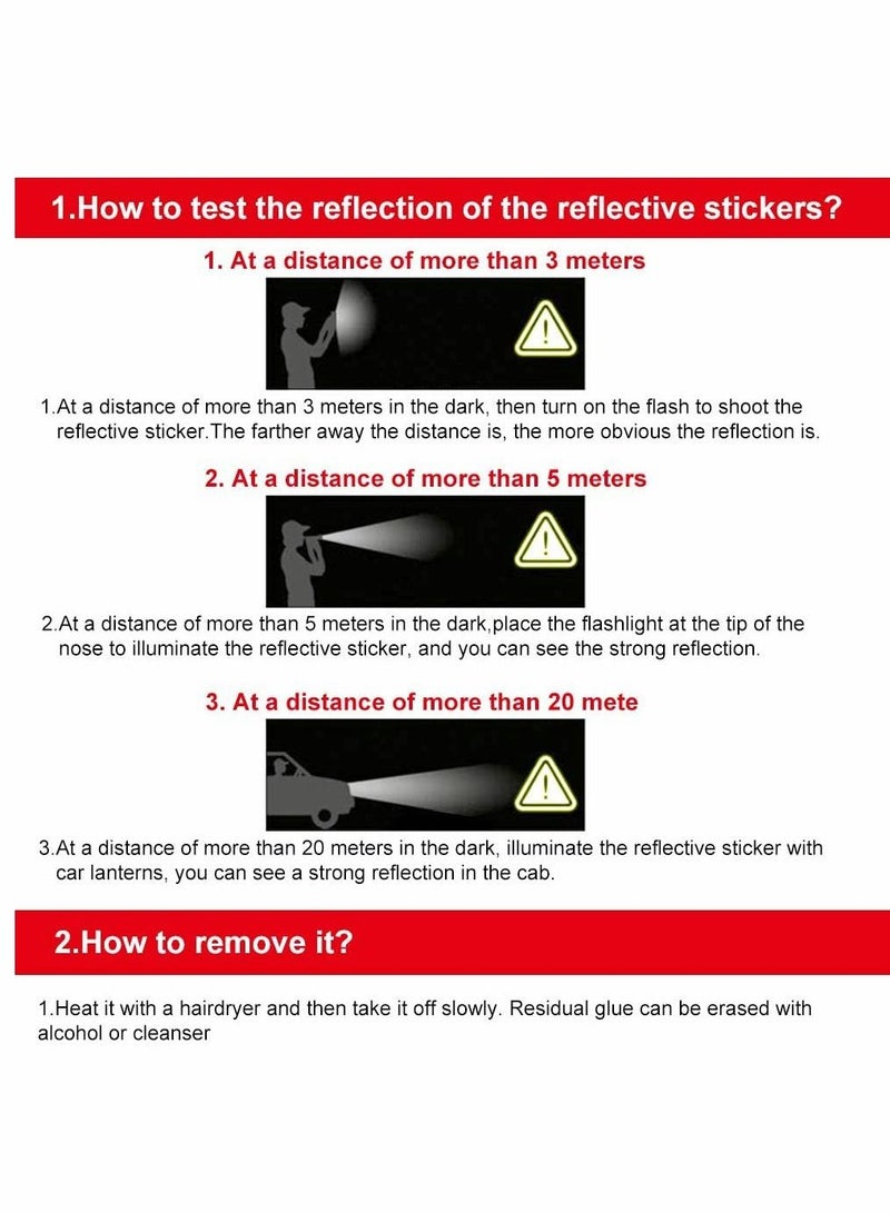 SYOSI Car Decals, Car Door Open Prompt Anti-Collision Reflective Stickers, Tape Conspicuity Safety Caution Warning Sticker, for Car Truck Trailer, Universal-Yellow - Image 5