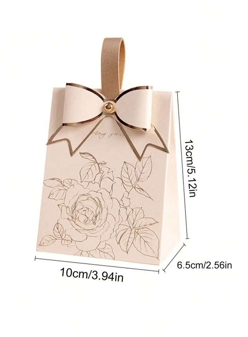 Unewshi Elegant Ivory & Gold Gift Box With Bow – Pack of 10 – Perfect For Weddings, Anniversaries, And Special Occasions - Image 5
