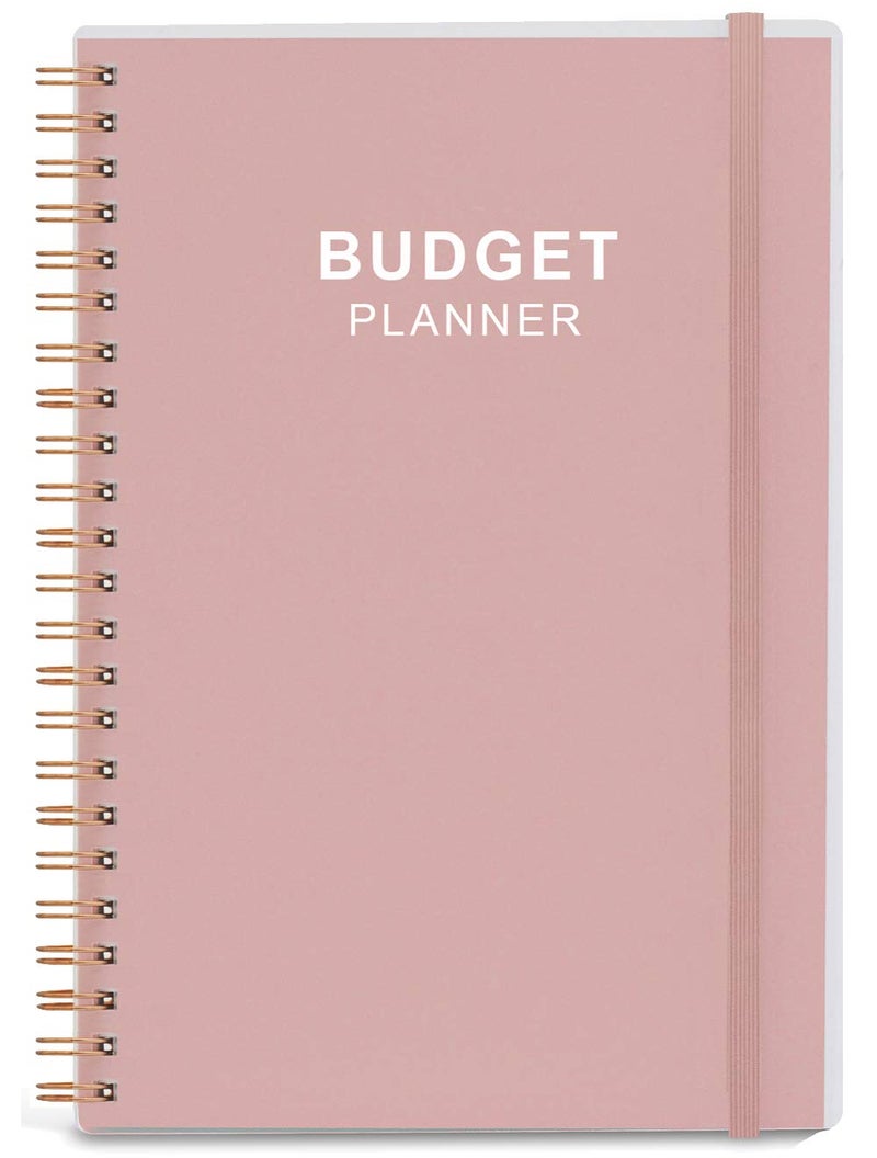Nokingo Budget Planner - Monthly Finance Organizer with Expense Tracker Notebook to Manage Your Money Effectively, Undated Finance Planner/Account Book, Start Anytime, 1 Year Use, A5, Rose - Image 1