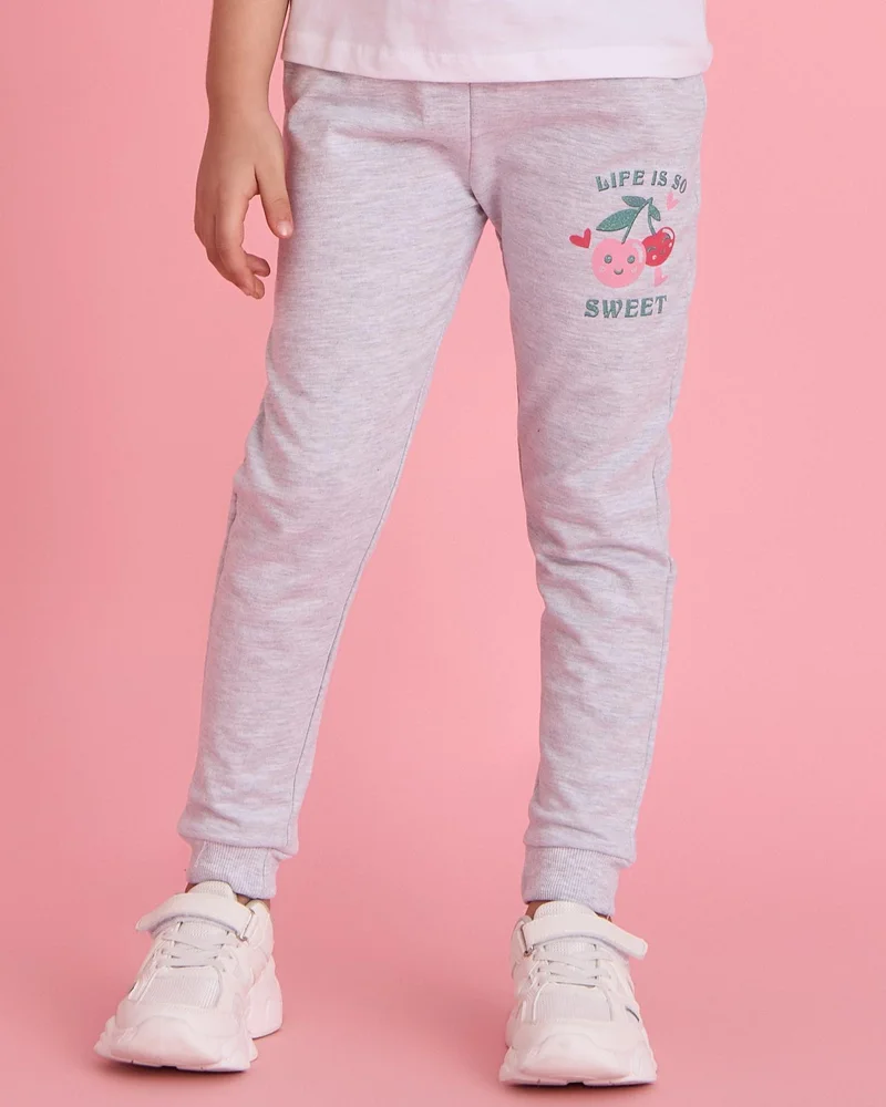Redtag Girls Grey Printed Active Pants