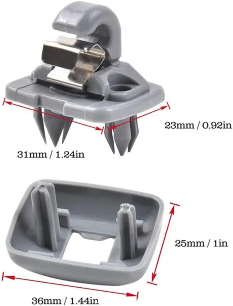 Visor Clips 4/8pcs Car Sun Visor Clip Interior Hanger Hook Bracket for Car(Gray 4PCS) - Image 3