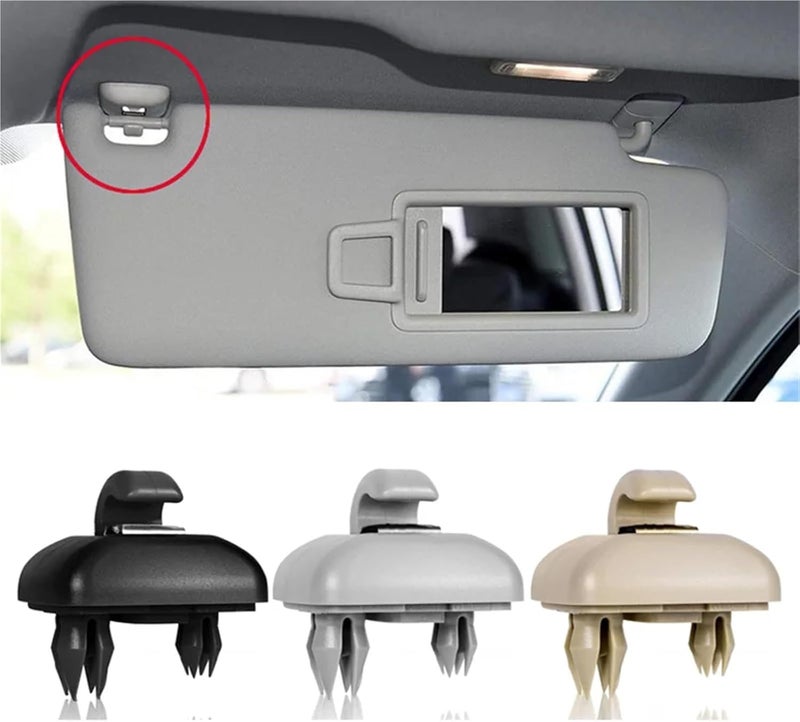 Visor Clips 4/8pcs Car Sun Visor Clip Interior Hanger Hook Bracket for Car(Gray 4PCS) - Image 2