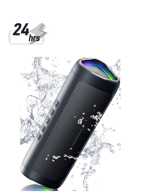 Bluetooth Speaker with HD Sound, Portable Wireless, IPX5 Waterproof, Up to 24H Playtime, TWS Pairing, for Home/Party/Outdoor/Beach