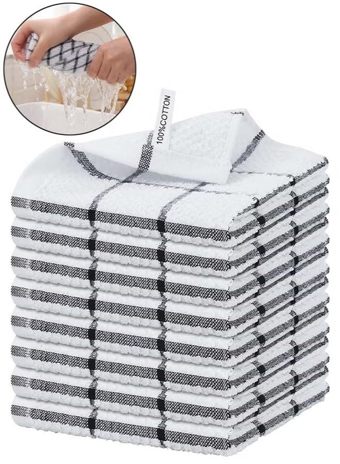 8 Pack Kitchen Dish Rags, 100% Cotton Dish Cloths for Washing Dishes, Quick Drying Kitchen Towels, Multi Purpose Dish Towels for Kitchen 12x12 Inches - Image 1