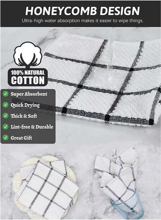 8 Pack Kitchen Dish Rags, 100% Cotton Dish Cloths for Washing Dishes, Quick Drying Kitchen Towels, Multi Purpose Dish Towels for Kitchen 12x12 Inches - Image 3