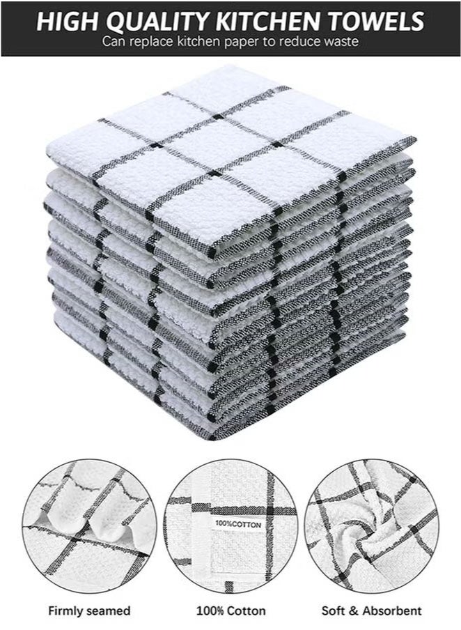 8 Pack Kitchen Dish Rags, 100% Cotton Dish Cloths for Washing Dishes, Quick Drying Kitchen Towels, Multi Purpose Dish Towels for Kitchen 12x12 Inches - Image 2