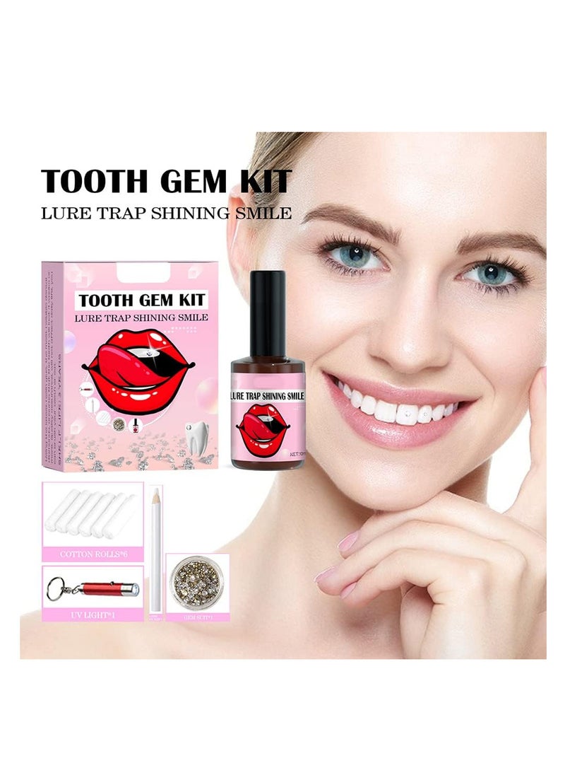 EELHOE Tooth Gems Kit Shining DIY Teeth Gems Flat Bottom Round Gemstone Style DIY Tooth Jewelry Kit Artificial Fashionable Crystal Tooth Ornaments  - Image 2