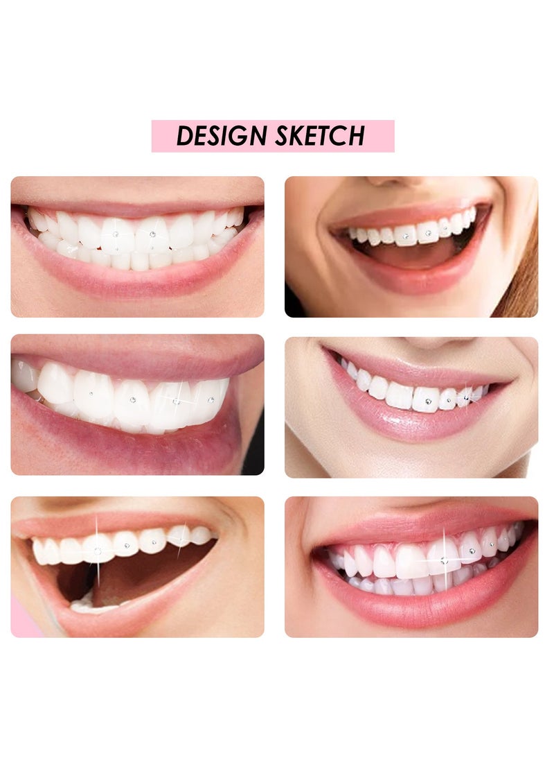 EELHOE Tooth Gems Kit Shining DIY Teeth Gems Flat Bottom Round Gemstone Style DIY Tooth Jewelry Kit Artificial Fashionable Crystal Tooth Ornaments  - Image 4
