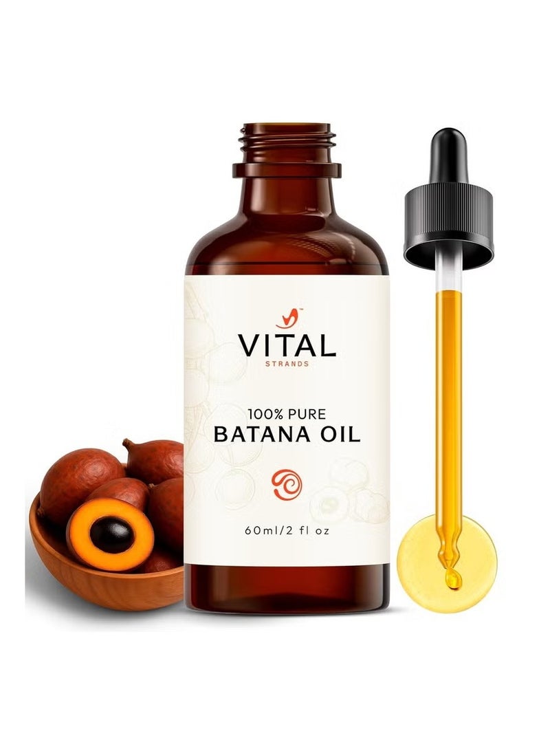 VITAL 100% Organic Batana Oil for Hair Growth - Strengthens Hair, Reduces Breakage, Enhances Shine - Raw and Pure, Non-Greasy - No Silicones, Sulfates, or Parabens - All Hair Types - 60ml - Image 1