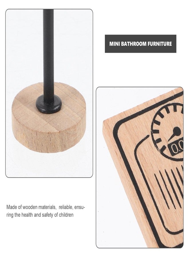 Vaguelly 1set Miniature Dollhouse Bathroom Furniture Set Realistic Bathtub Faucet Weighing Scale Scale Decorative Toy for Imaginative Play Safe DIY Landscape Decor - Image 5