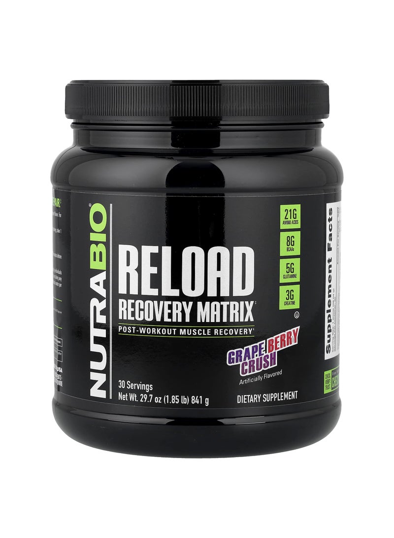 NutraBio Reload Recovery Matrix, Grape Berry Crush, 1.85 lb (841 g)