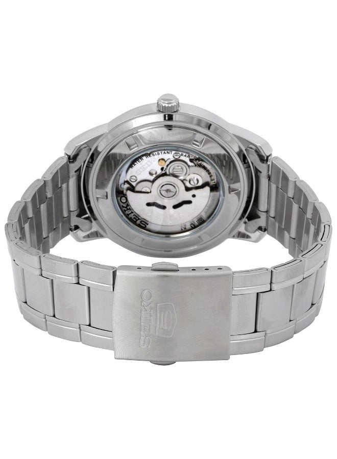 Seiko 5 Automatic Men’s Watch SNKM87K1, 43 mm Black Dial, Silver Stainless Steel Case & Bracelet, 50 m WR - Image 3